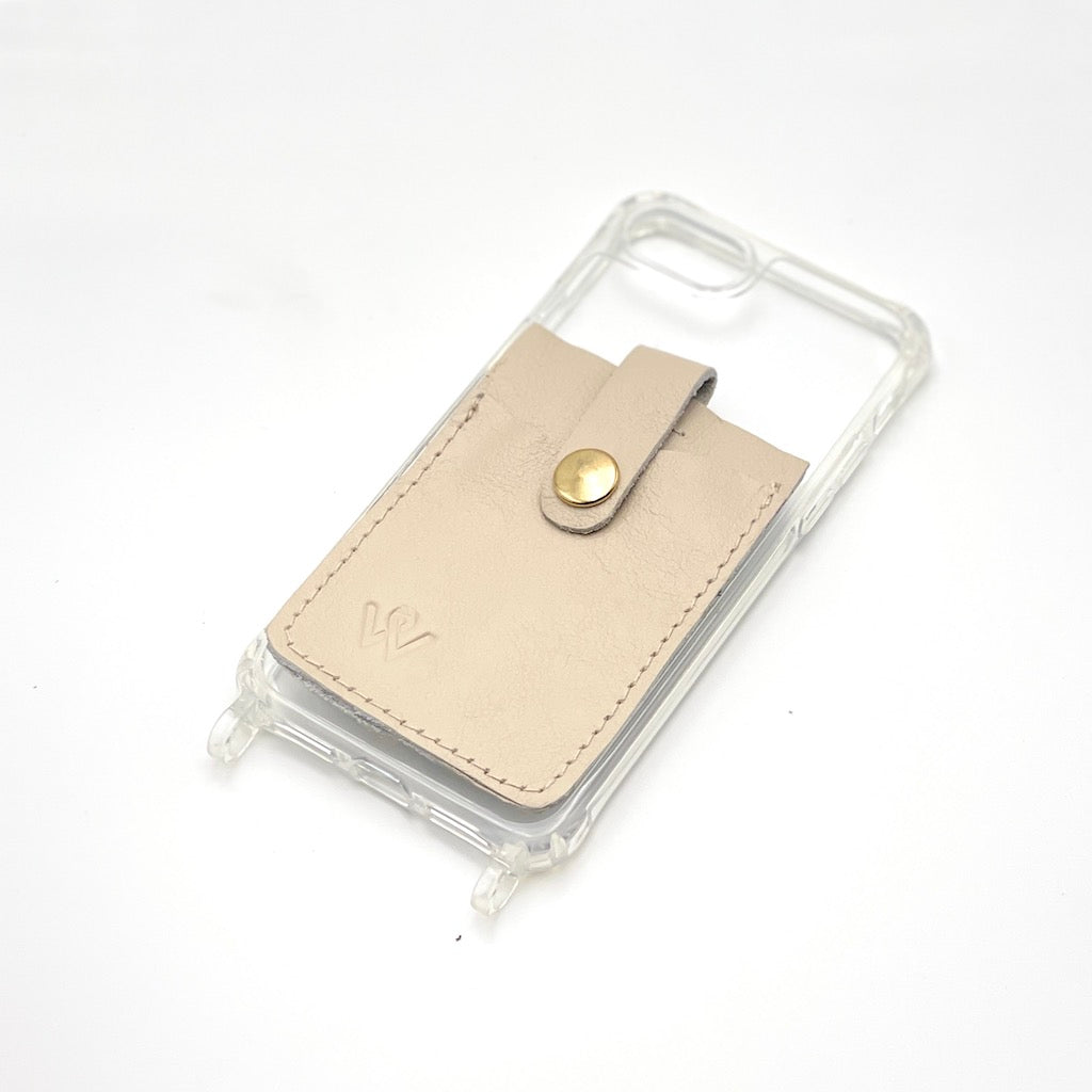 Latte Leather Card Holder – Woman On The Move - Main Image