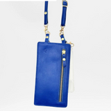 Cobalt Blue Leather Purse & Strap (w Gold Fittings)