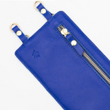Cobalt Blue Leather Purse & Strap (w Gold Fittings)