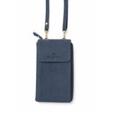 Ice Blue Leather Phone Purse Bag (w Gold Fittings)