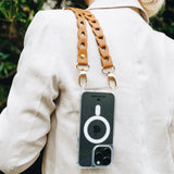 Phone Leather Link strap - Toffee w Gold Fittings