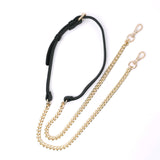 Premium Black Leather Chain Strap