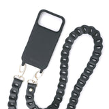 Phone Leather Link strap - Black w Gold Fittings