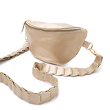 Leather Link strap - Metallic Gold  w Gold Fittings