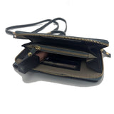 Ice Blue Leather Phone Purse Bag (w Gold Fittings)