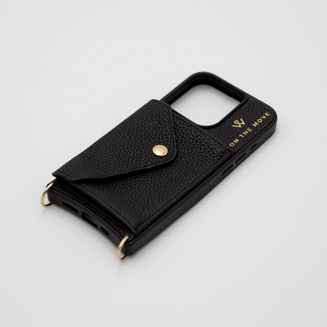 iPhone Black Premium Leather Cover & Strap