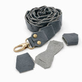 Leather Link strap - Ice Blue w Gold Fittings