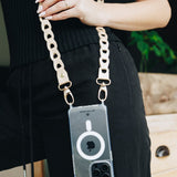 Phone Leather Link strap - Metallic Gold w Gold Fittings