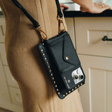 iPhone Black Premium Leather cover, Strap & Purse