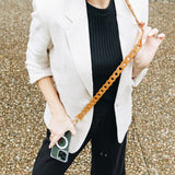 Phone Leather Link strap - Toffee w Gold Fittings