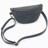 Leather Bum Bag Strap - Ice Blue w Gold Fittings