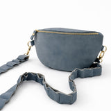 Leather Link strap - Ice Blue w Gold Fittings