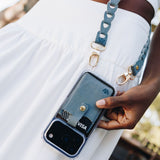 Ice Blue Leather Card Holder
