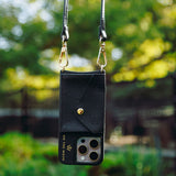 iPhone Black Premium Leather cover, Strap & Purse