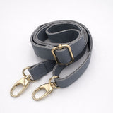 Leather Bum Bag Strap - Ice Blue w Gold Fittings