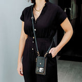 iPhone Black Premium Leather cover, Strap & Purse