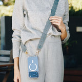Leather Link strap - Ice Blue w Gold Fittings