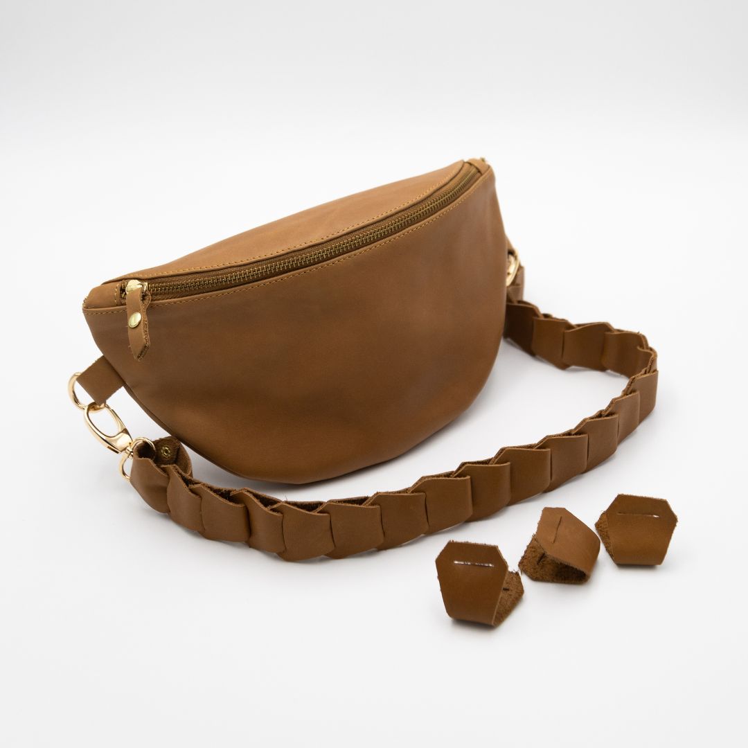 Toffee Leather Bum Bag (w Gold Fittings)