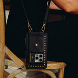 iPhone Black Premium Leather cover, Strap & Purse