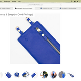 Cobalt Blue Leather Purse & Strap (w Gold Fittings)
