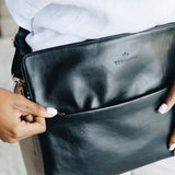 Leather Link strap - Black w Gold Fittings