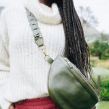 Leather Link strap - Texas Olive w Gold Fittings