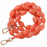 Coral Glow Beaded Strap