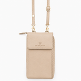 Latte Leather Phone Purse Bag