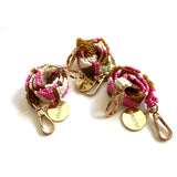 Protea Pink Beaded Wristlet
