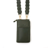 Texas Olive Leather Phone Purse Bag (w Gold fittings)