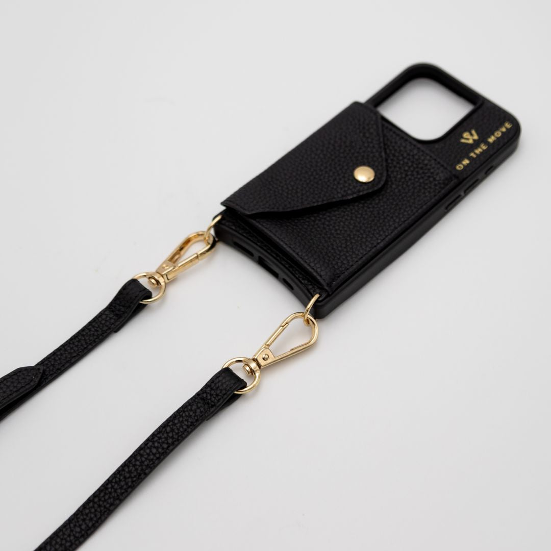 iPhone Black Premium Leather Cover & Strap