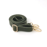 Leather bum bag strap - Texas Olive with gold fittings