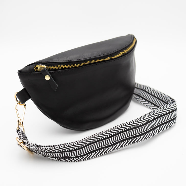 Black and shop gold bum bag