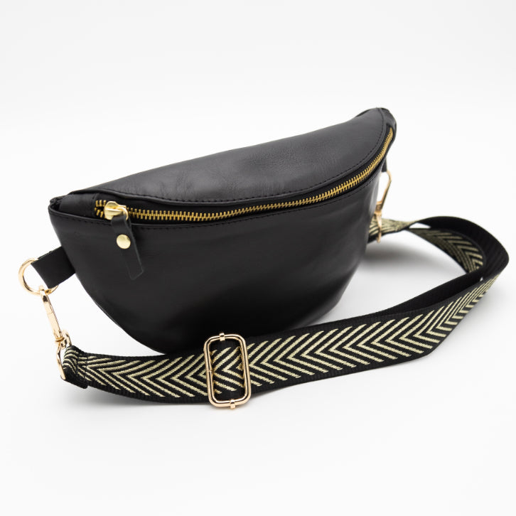 Black and gold hotsell bum bag