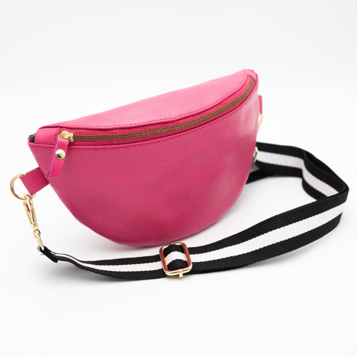 Hot Pink Leather Bum Bag