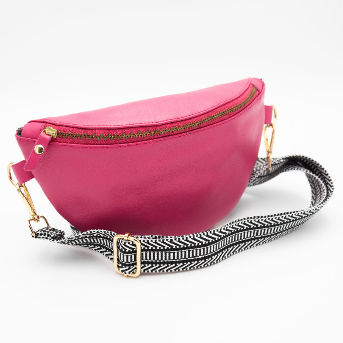 Hot Pink Leather Bum Bag