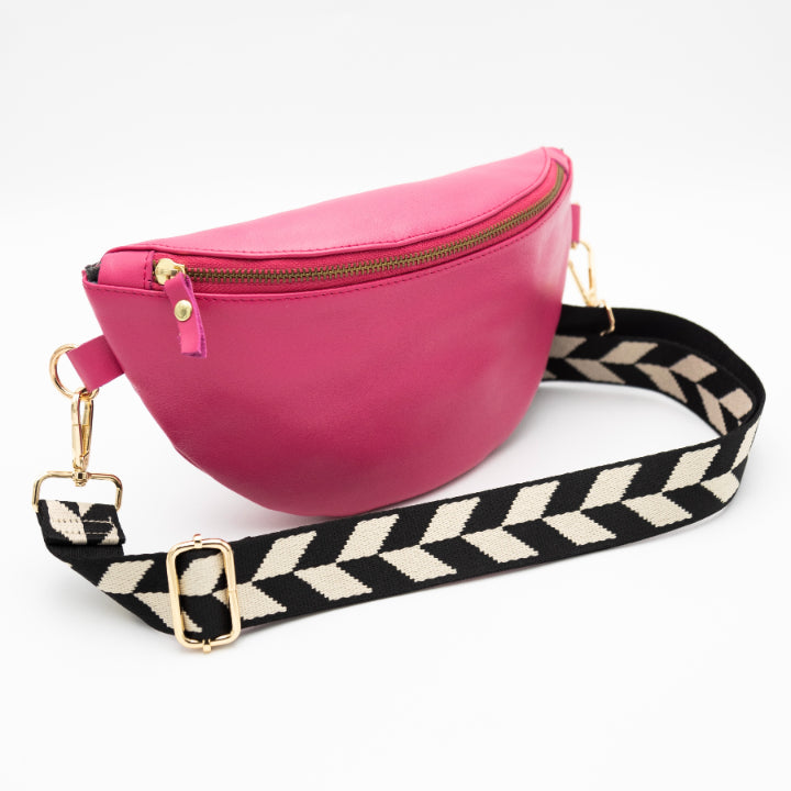 Hot Pink Leather Bum Bag