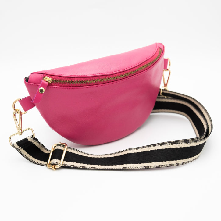 Hot Pink Leather Bum Bag