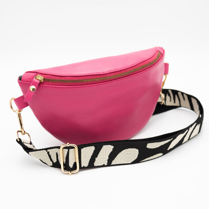 Hot Pink Leather Bum Bag