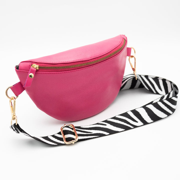 Hot Pink Leather Bum Bag