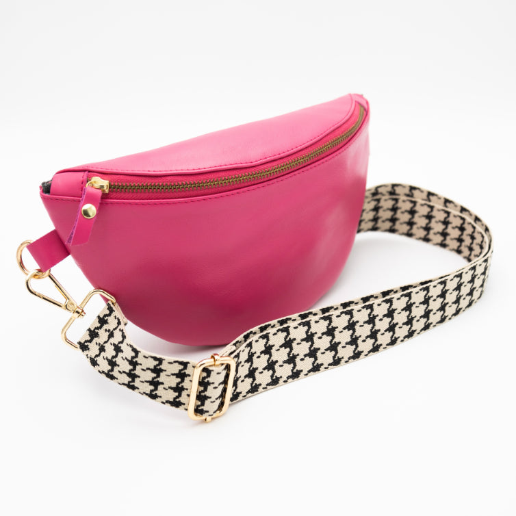 Hot Pink Leather Bum Bag