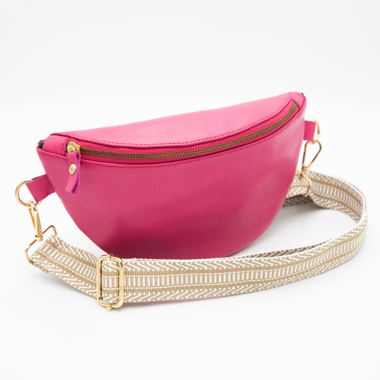 Hot Pink Leather Bum Bag