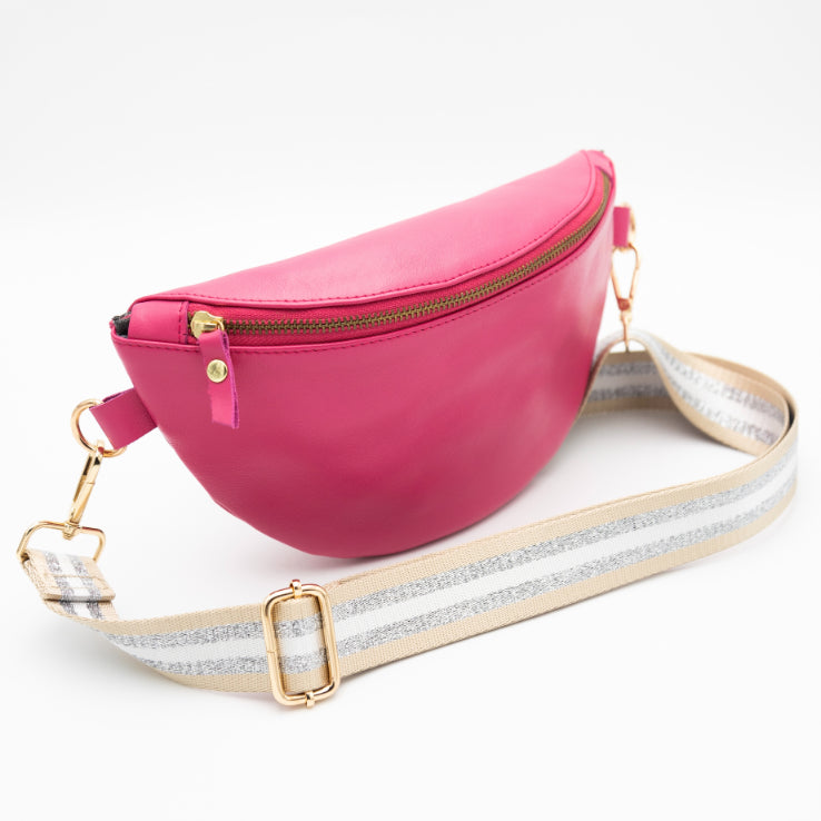 Pink leather 2025 bum bag