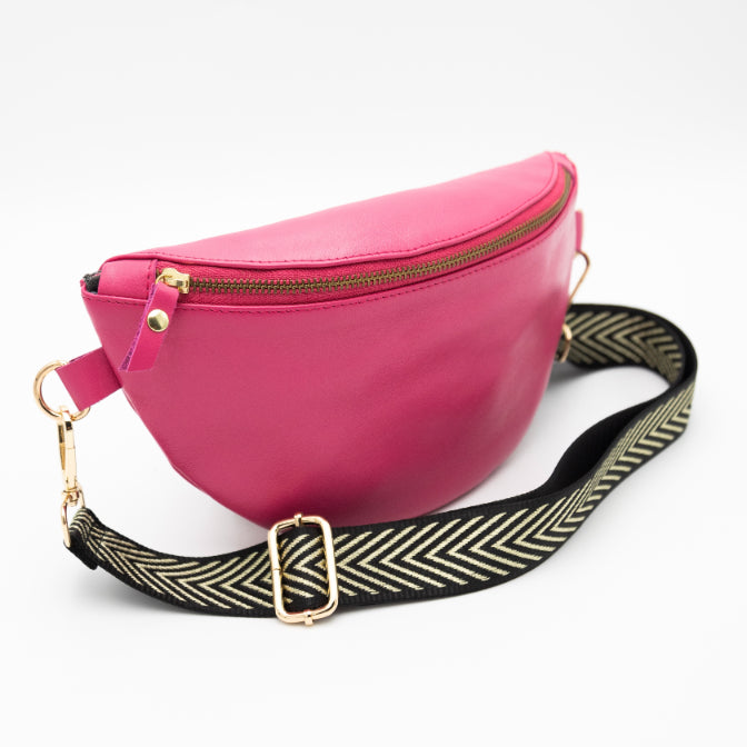 Hot Pink Leather Bum Bag