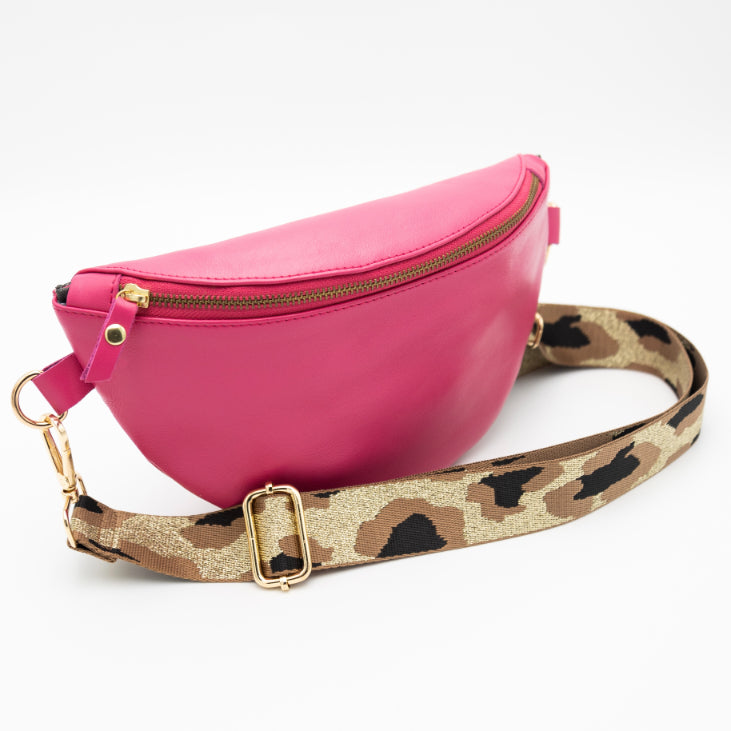 Hot Pink Leather Bum Bag