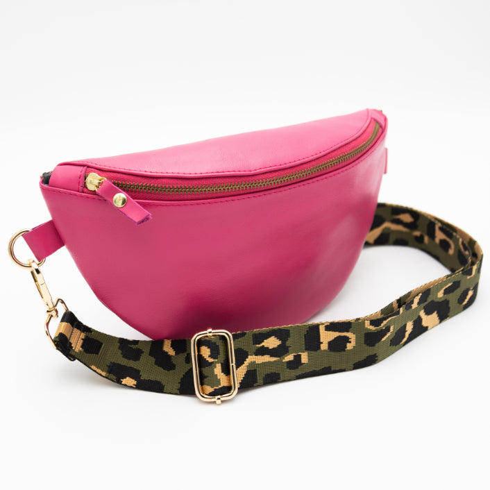 Hot Pink Leather Bum Bag