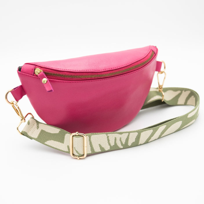 Hot Pink Leather Bum Bag