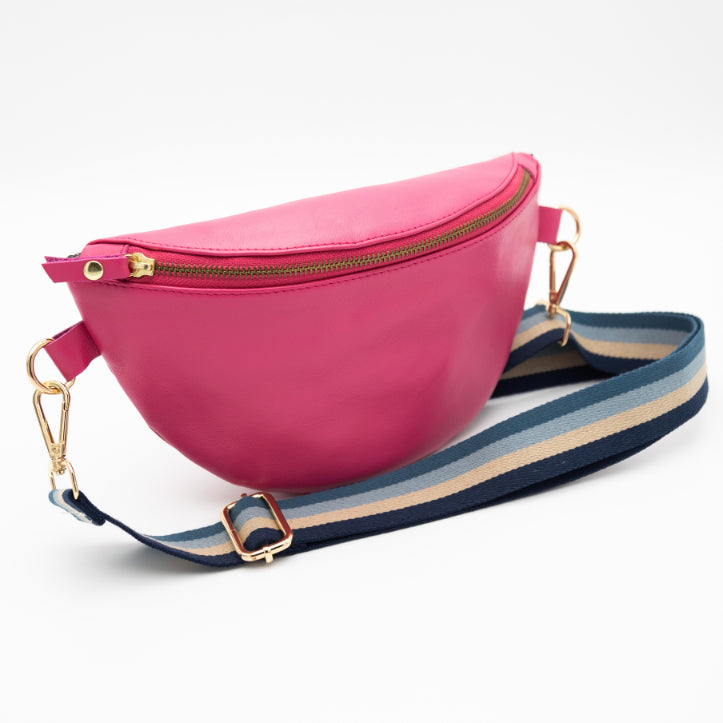 Hot Pink Leather Bum Bag