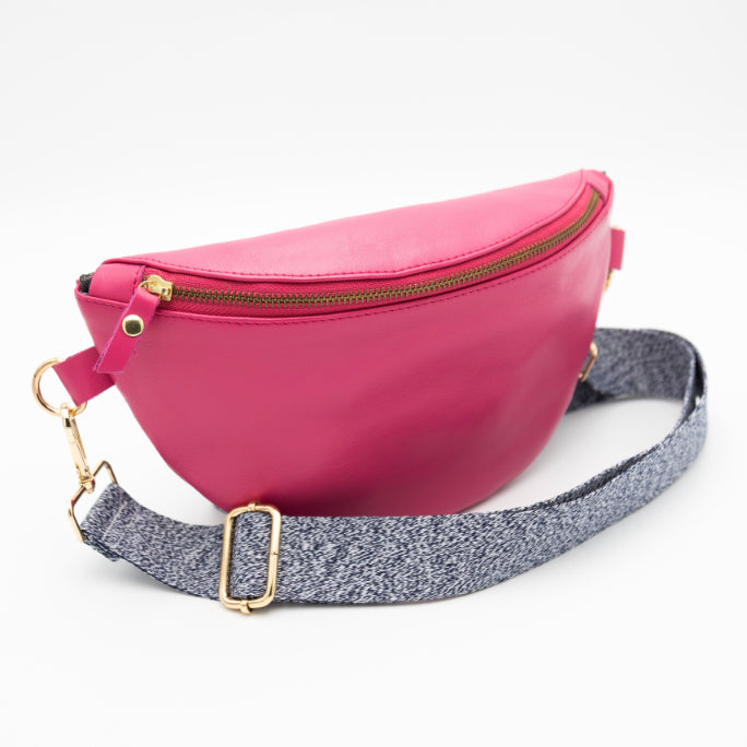 Hot Pink Leather Bum Bag