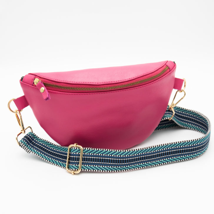 Hot Pink Leather Bum Bag